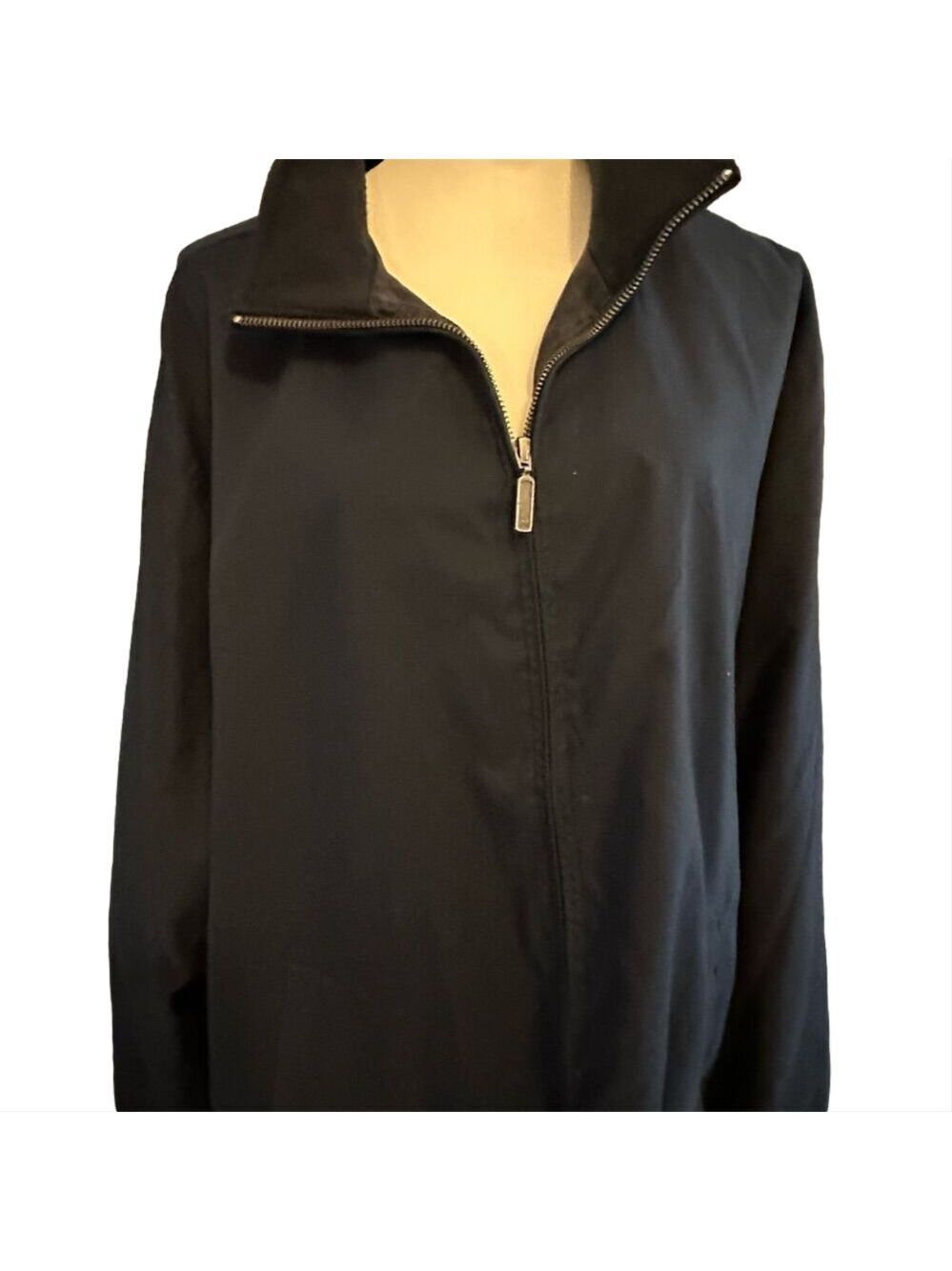 Van Heusen Men's XL Navy Blue Windbreaker Jacket Mid-Length Casual